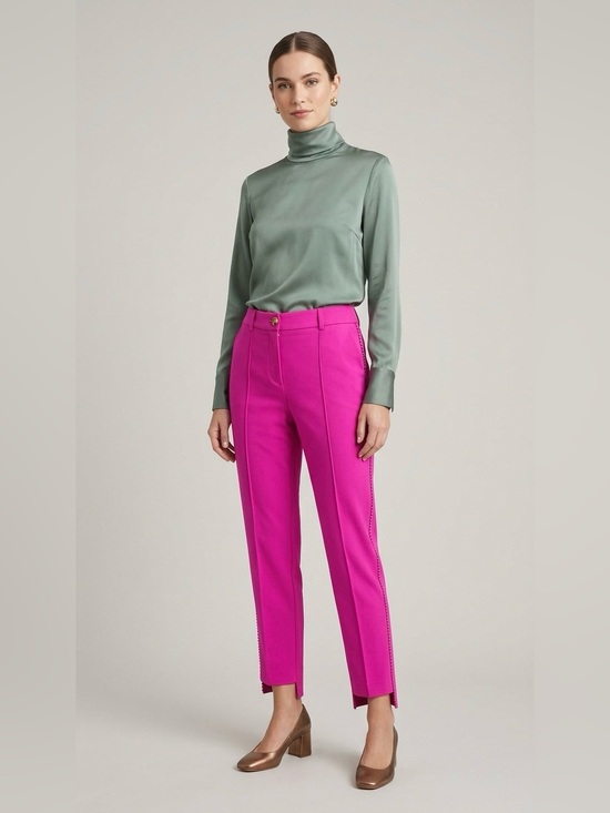 Ted Baker Pants - High-Waist Fuchsia Tailored Ankle Pants